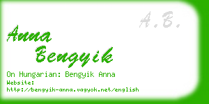 anna bengyik business card